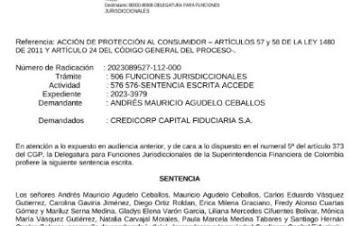 Fallo condenatorio Fiduciaria Credicorp Capital S.A. – Proyecto Andalucia